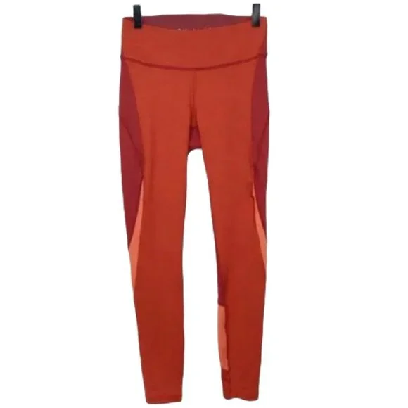 EUC Outdoor  Voices Orange Colorblock TechSweat Zoom Leggings - Picture 3 of 6